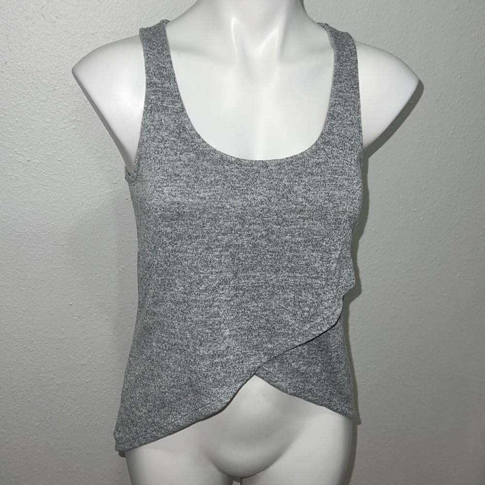 Express One Eleven Cropped High Low Gray Top Sz XS